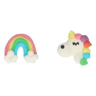 FunCakes Sugar Decorations Unicorn &amp; Rainbow Set/8