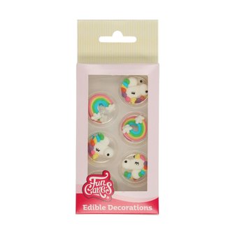 FunCakes Suikerdecoratie Eenhoorn &amp; Regenboog Set/12