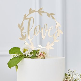 Ginger Ray Gold Acrylic Love Cake Topper