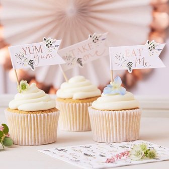 Ginger Ray Afternoon Tea Cupcake Toppers pk/12