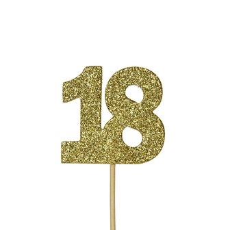 AH Glitter &#039;21&#039; Numeral Cupcake Toppers Gold pk/12