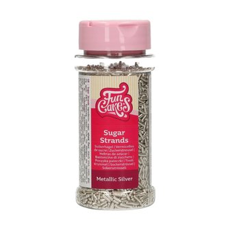 FunCakes Sugar Strands Metallic Silber 80g