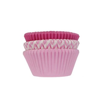 House of Marie Baking Cups Assorti Roze pk/75