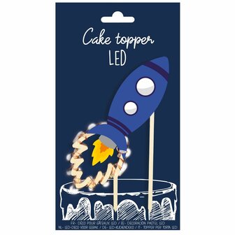 ScrapCooking LED Cake Topper Space Rocket