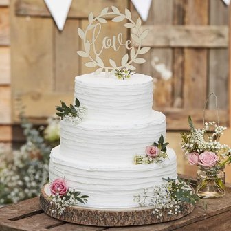 Ginger Ray Wooden &quot;Love&quot; Wedding Cake Topper