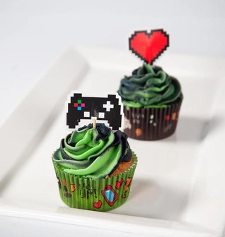 AH Gaming Party Cupcake Toppers 12st
