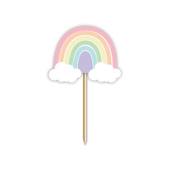 AH Pastel Rainbow Cupcake Toppers 12st