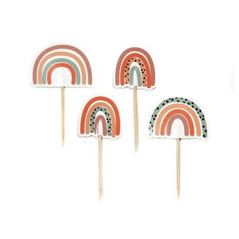 AH Neutral Rainbow Cupcake Toppers 12st