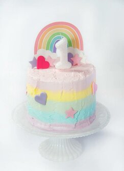 AH Pastel Rainbow Cake Topper