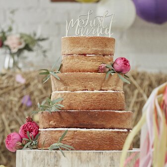 Ginger Ray Wooden Just Married Cake Topper