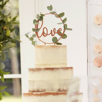 Ginger Ray Love Script Rose Gold Wedding Cake Topper