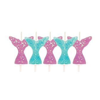 AH Glitter Mermaid Tail Pick Candles pk/5