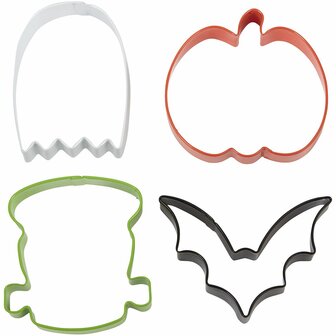 Wilton Cookie Cutter Bat/Pumpkin/Ghost/Frankenstein Set/4