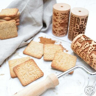 Scrapcooking Mini Houten Kerstkoekjes Rollers Set/3