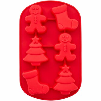 Wilton Siliconen Mould Sok &amp; Gingerbread &amp; Kerstboom