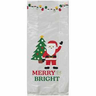 Wilton Traktatiezakjes Kerstman Merry &amp; Bright pk/20