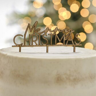 Ginger Ray Wooden Merry Christmas Cake Topper