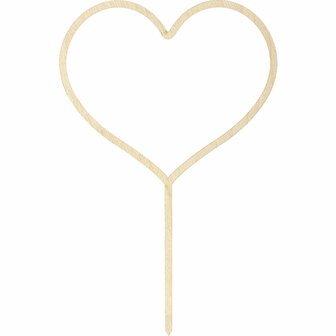 PartyDeco Wooden Cake Topper Hart 23 cm