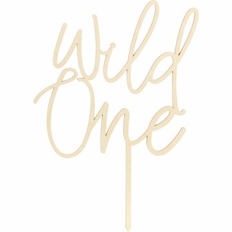 PartyDeco Wooden Cake Topper Wild One 22 cm