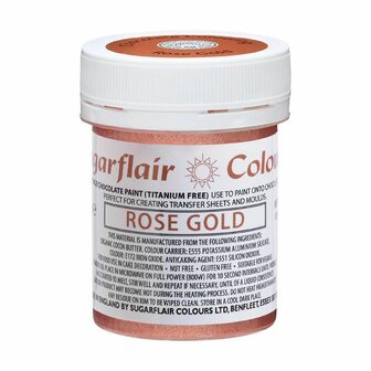 Sugarflair Chocolate Paint Rose Gold - E171 Free 35g