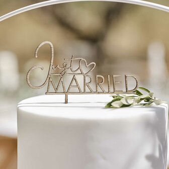 Ginger Ray Just Married Cake Topper Wood