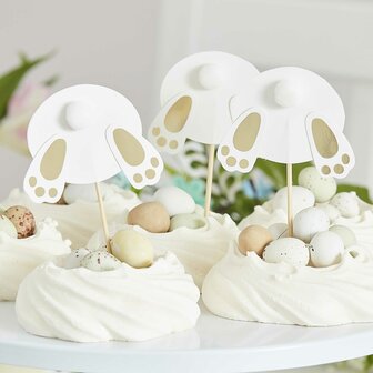 Ginger Ray Gold Easter Bunny Bum Cupcake Toppers