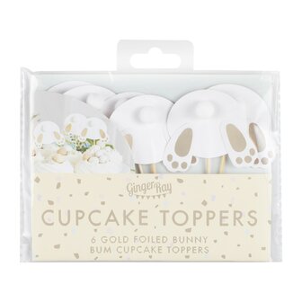 Ginger Ray Gold Easter Bunny Bum Cupcake Toppers
