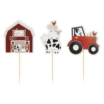 Ginger Ray Farm Birthday Cake Cupcake Toppers