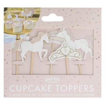 Ginger Ray Princess Unicorn Cupcake Toppers