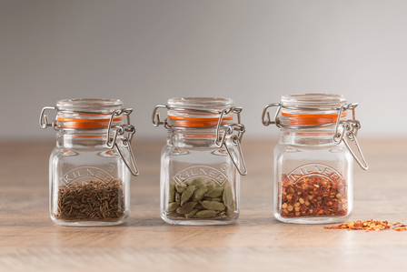 Kilner Vierkant Kruidenpotje met Beugelsluiting 70ml