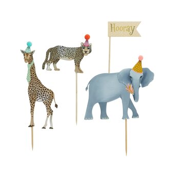 Hootyballoo Party Animal Cake Topper Set/4