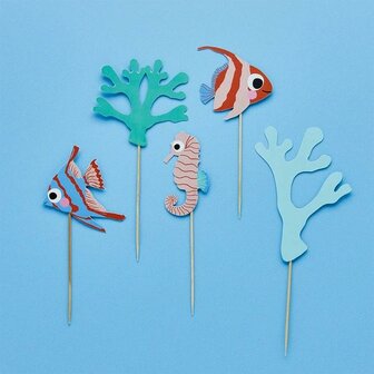 Hootyballoo Fish &amp; Coral Cake Topper Set/5