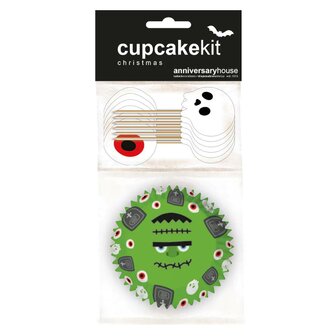 AH Halloween Frankenstein Cupcake  Set/28