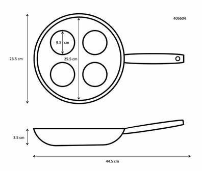 Ibili Cr&ecirc;pepan, voor 4 mini-cr&ecirc;pes/omelets