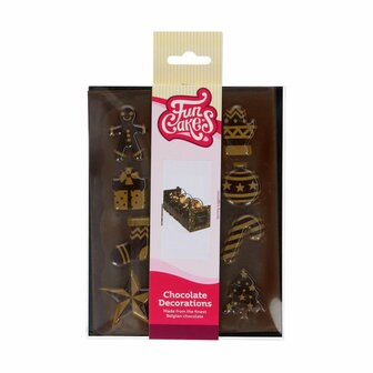 FunCakes Chocolade Decoraties Goud - Kerstmis Set/12