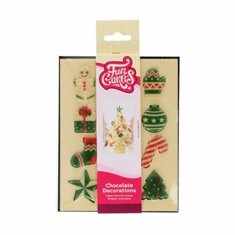 Funcakes Chocolade Decoraties Kerstfiguren Set/12