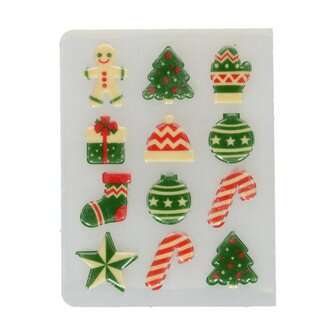 Funcakes Chocolade Decoraties Kerstfiguren Set/12