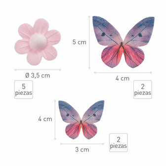 Dekora Edible Flowers and Butterflies 9/st