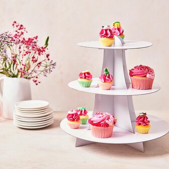 FunCakes 3 Tier Cupcake Stand Display - White