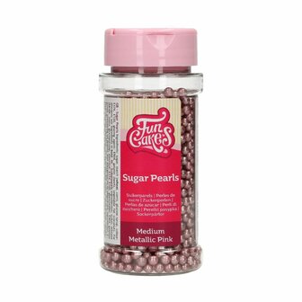  FunCakes Suikerparels Medium Metallic Roze 80 g