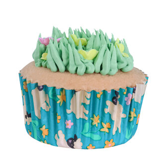 PME Paas Cupcake Vormpjes met Folievoering - Spring Meadow, 60 stuks
