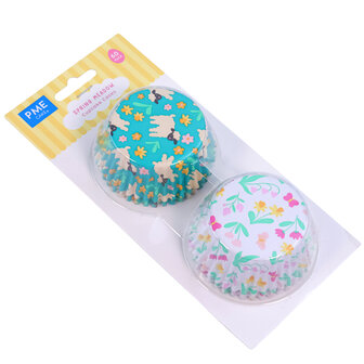 PME Paas Cupcake Vormpjes met Folievoering - Spring Meadow, 60 stuks