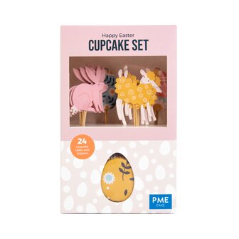 PME Cupcakeset Vrolijk Pasen - 24 vormpjes en toppers