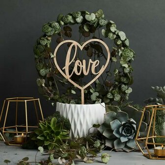 Hootyballoo Wooden Cake Topper Love