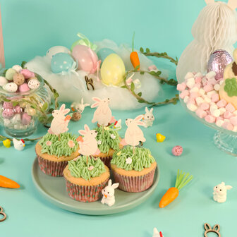 PME Paas Cupcake Vormpjes &amp; Toppers Set van 48 - Konijntjes