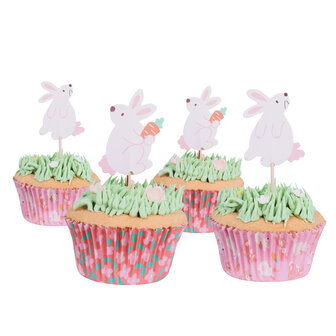 PME Paas Cupcake Vormpjes &amp; Toppers Set van 48 - Konijntjes