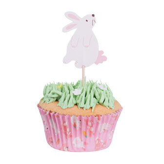 PME Paas Cupcake Vormpjes &amp; Toppers Set van 48 - Konijntjes