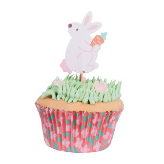 PME Paas Cupcake Vormpjes &amp; Toppers Set van 48 - Konijntjes