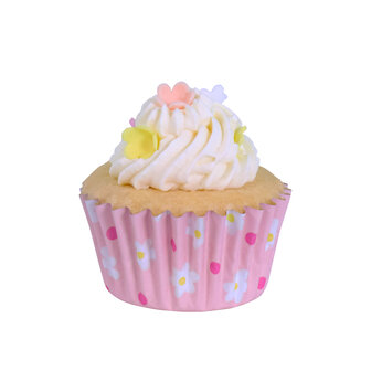 PME Mini Cupcake Vormpjes Bloemen met Folievoering - 60 stuks