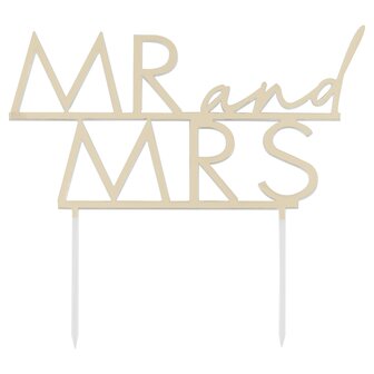 Ginger Ray Gold Acrylic Mr &amp; Mrs Cake Topper